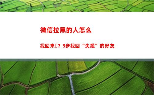 微信拉黑的人怎么找回來？3步找回“失蹤”的好友(微信拉黑的人怎么看不到了)
